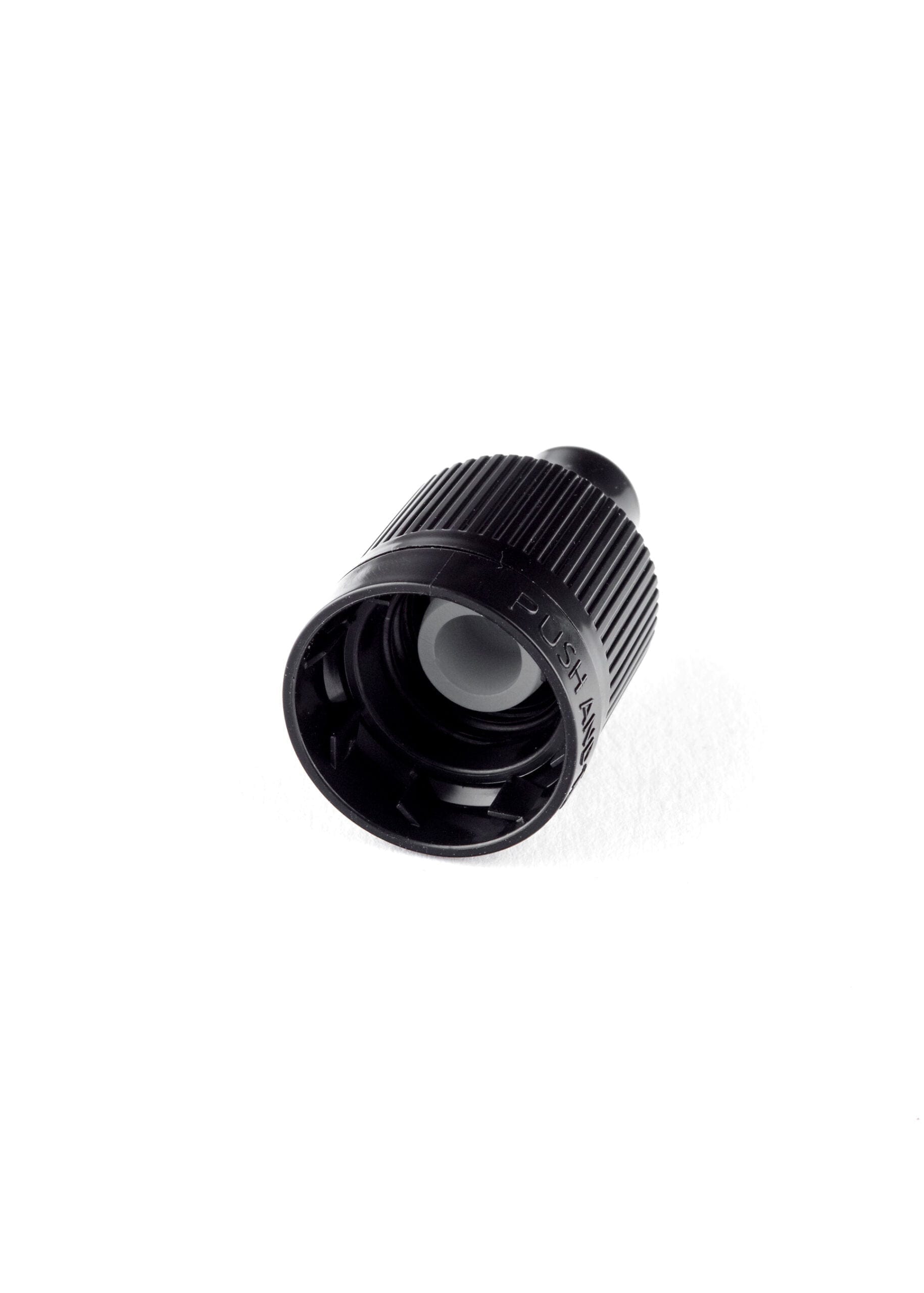 Black Polypropylene Child Resistant Closure with Dropper Tip