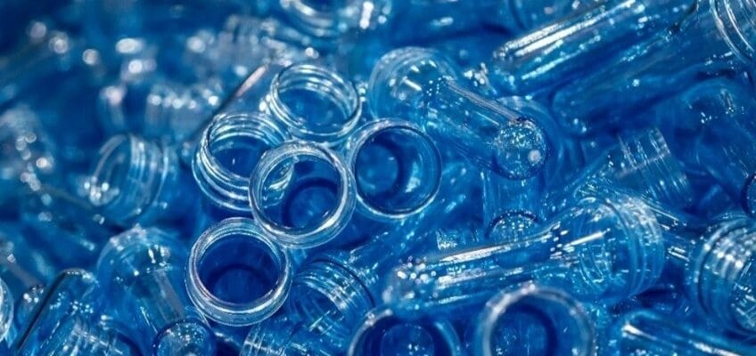 Pile of polypropylene bottles