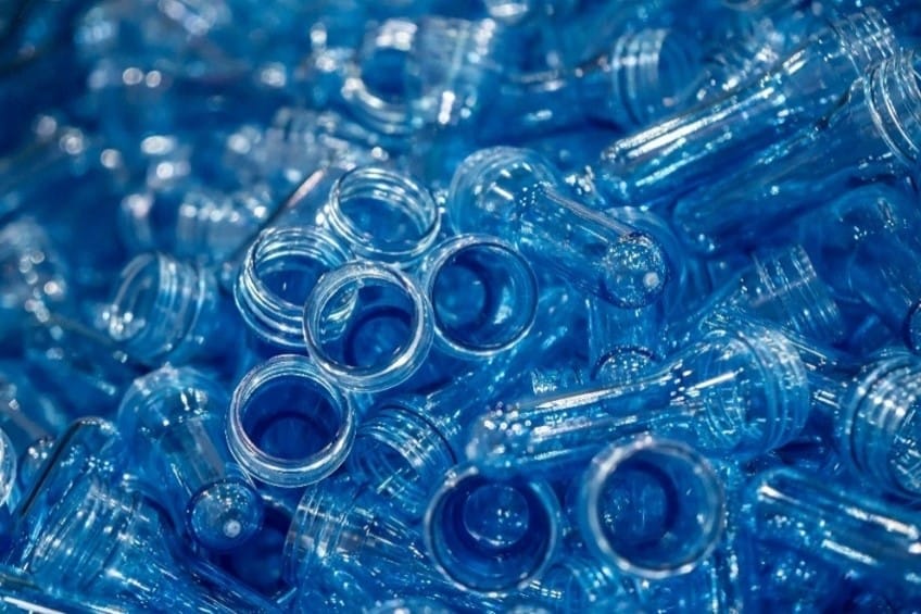 Pile of polypropylene bottles