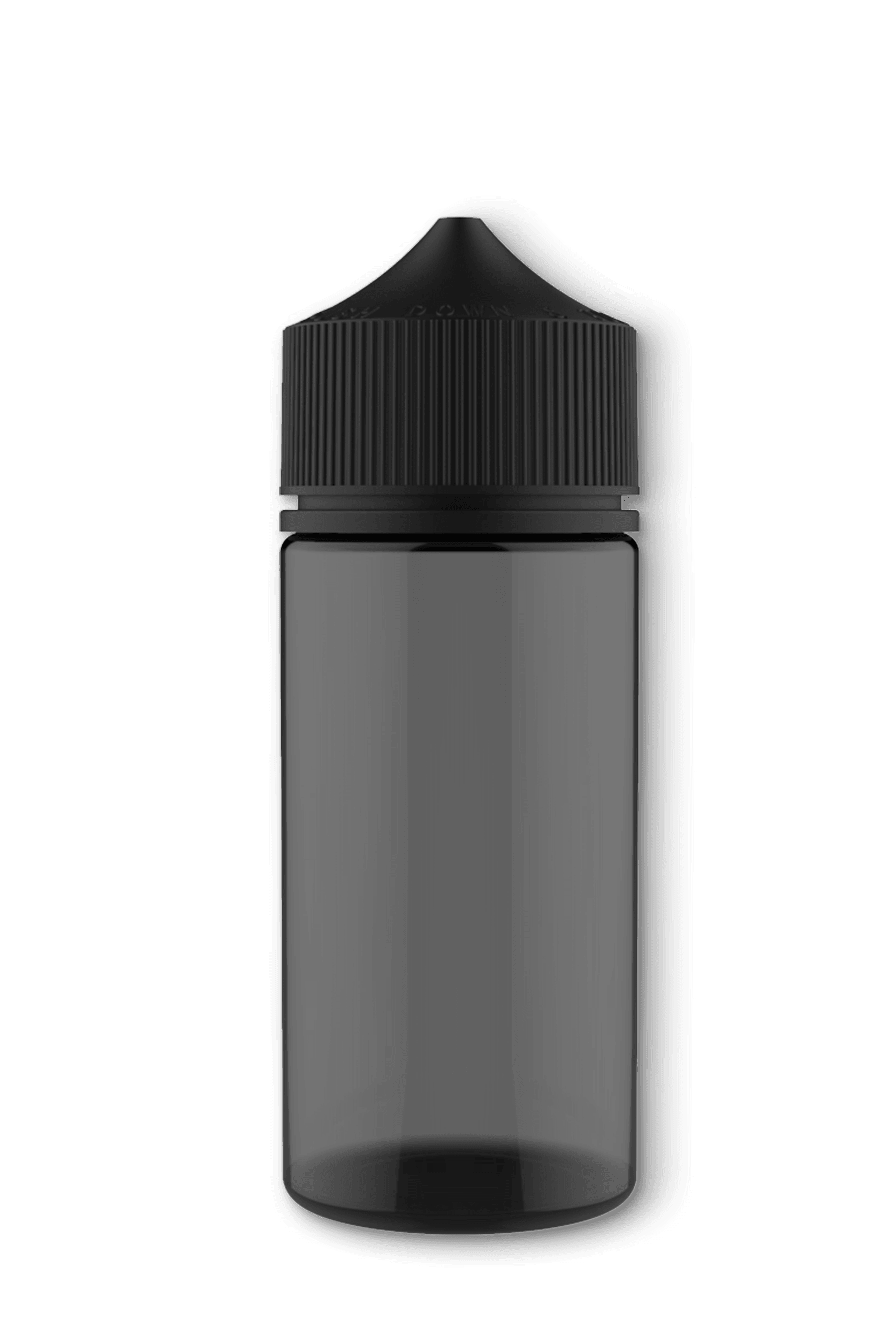 10ml-120ml Unicorn PET Vape Black Bottles with Black CRC & Tamper Evident Cap
