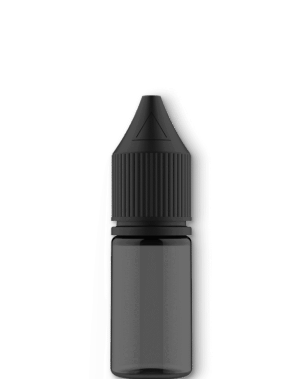 10ml-120ml Unicorn PET Vape Black Bottles with Black CRC & Tamper Evident Cap