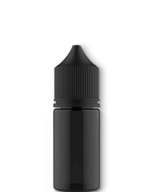 10ml-120ml Unicorn PET Vape Black Bottles with Black CRC & Tamper Evident Cap