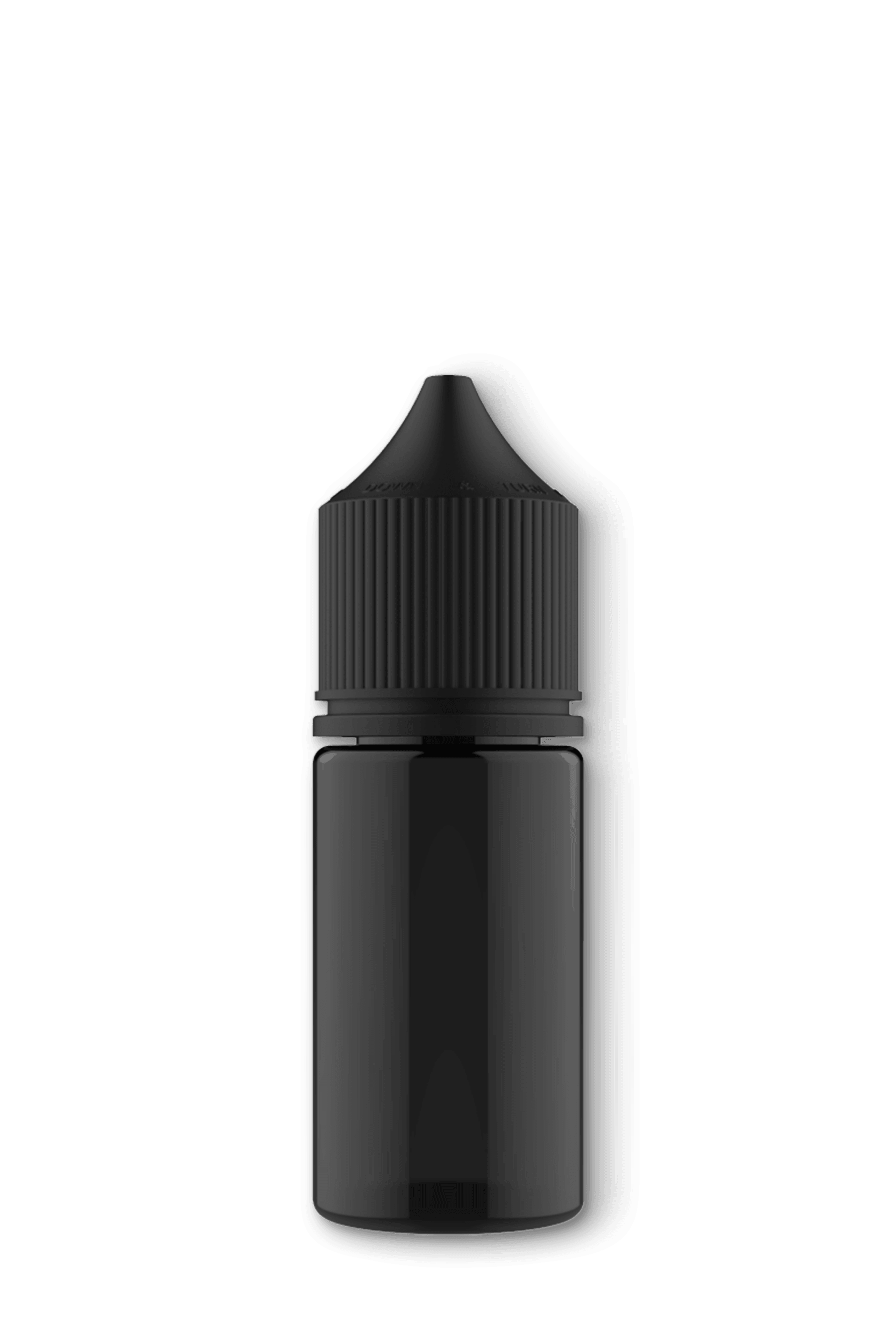 10ml-120ml Unicorn PET Vape Black Bottles with Black CRC & Tamper Evident Cap