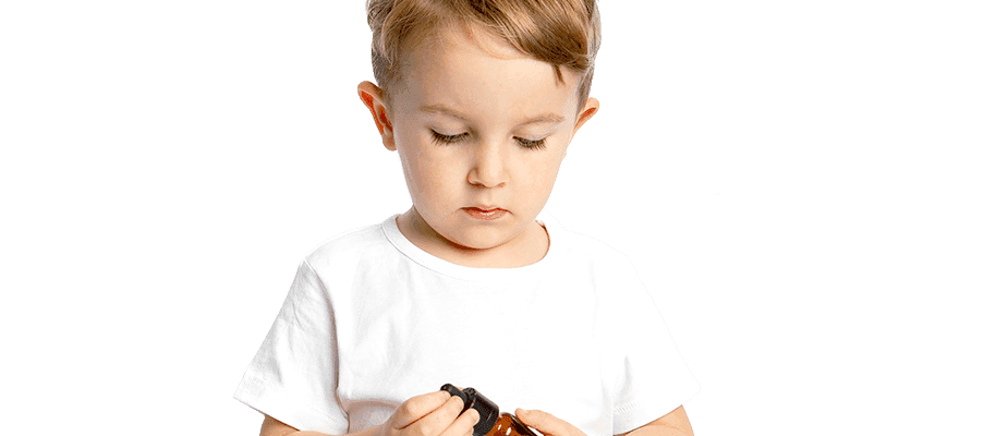 Origin Child Resistant Dropper Bottle Held By A Child Image