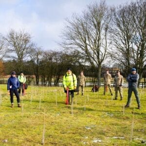 Origin working with Carma, veterans planting trees photo