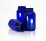 A group shot of some of Origin's blue pharma jars