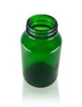 A close up photo of a 200ml green pharma glass jar from Origin Packaging