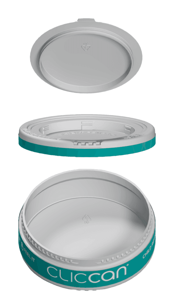 CR gestapeltes Render4 PNG Eine Explosionszeichnung der ClicCan von Origin - einer neuen kindersicheren Beuteldose